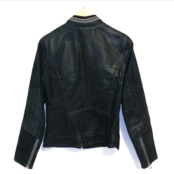Danier Lined Black Brushed Leather Jacket. - Picture 4 of 7